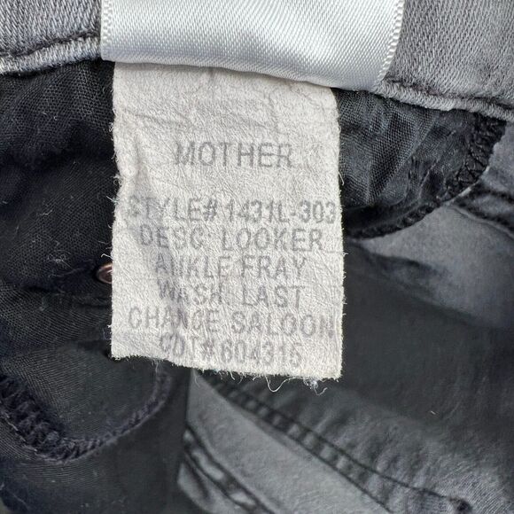 Mother Looker Ankle Fray Last Chance Saloon Gray Skinny Jeans Women's 26 - Picture 10 of 16
